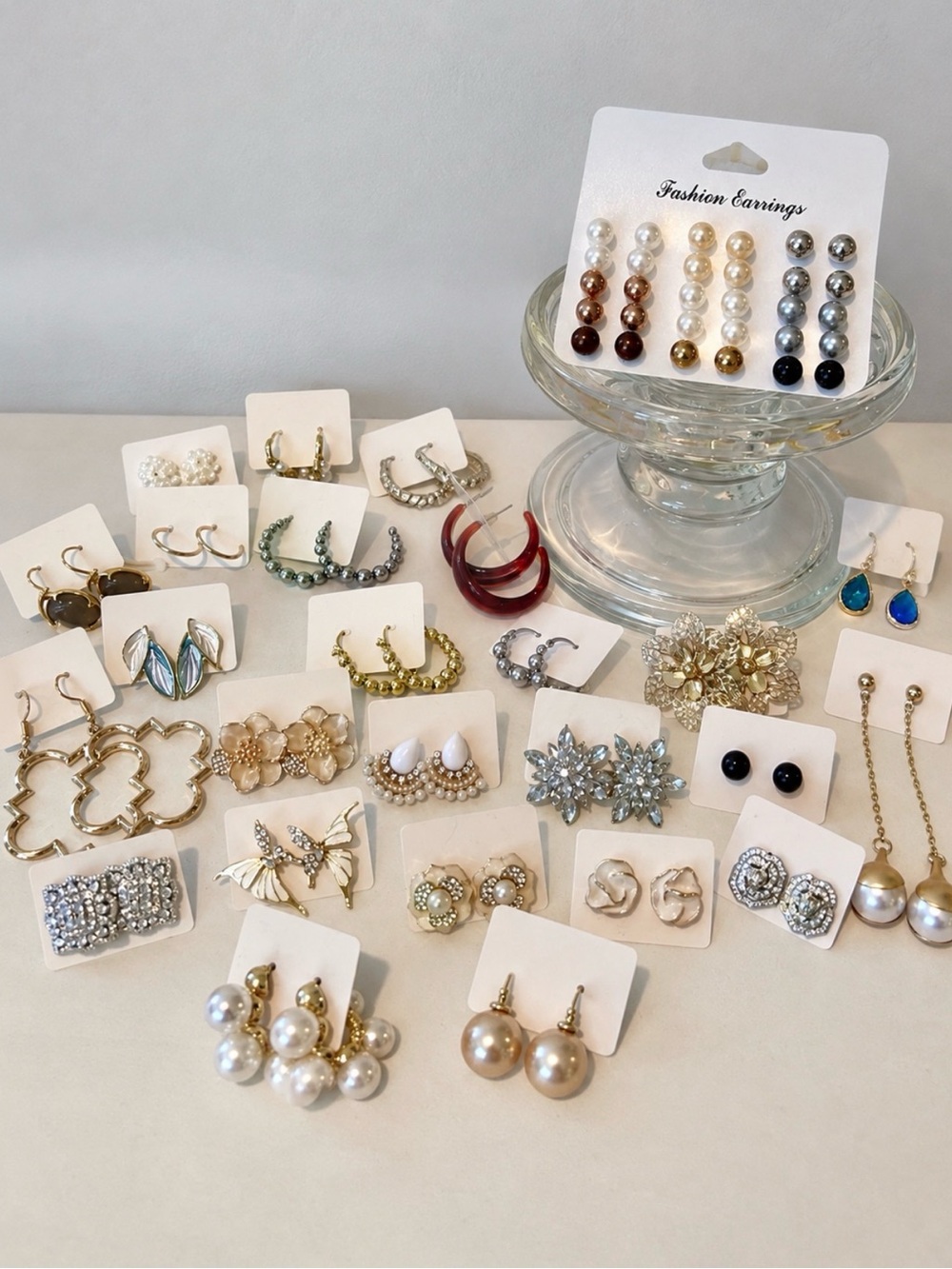 ✨ 40-Piece Women’s Earring Collection | Studs, Hoops, Drops, Pearls & Statement